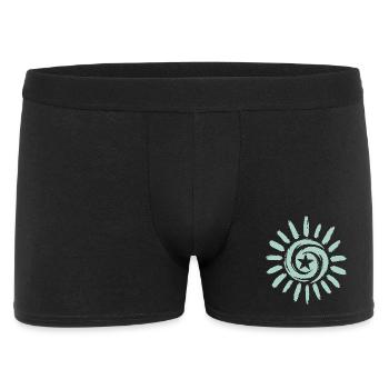 Sonne mit Stern - Männer Boxer Shorts - Schwarz - Vorne