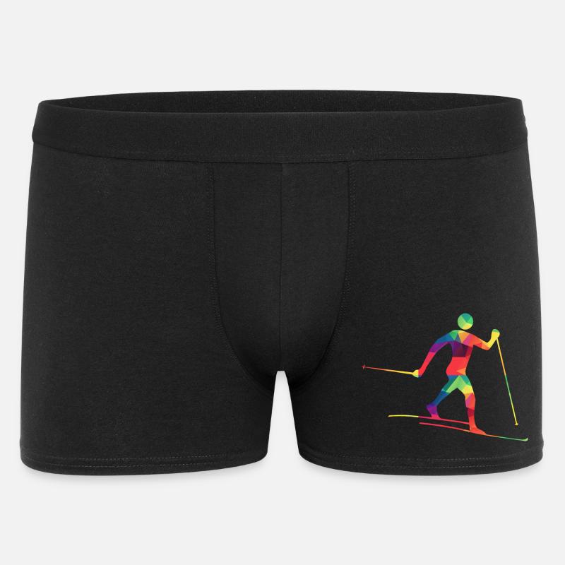Bunter Langläufer - Männer Boxer Shorts - Schwarz