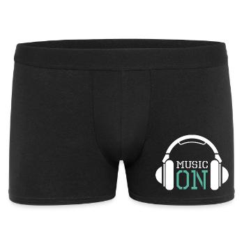 Kopfhörer Musik Liebe DJ Techno Hip Hop Logo icon - Männer Boxer Shorts - Schwarz - Vorne