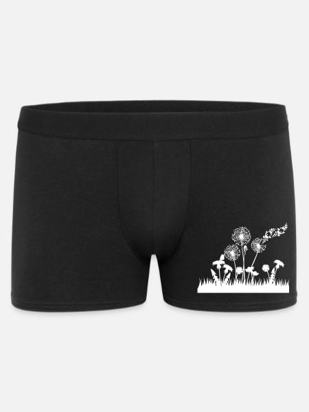 Dandelions silhouette on grass - Men's Boxer Shorts - black