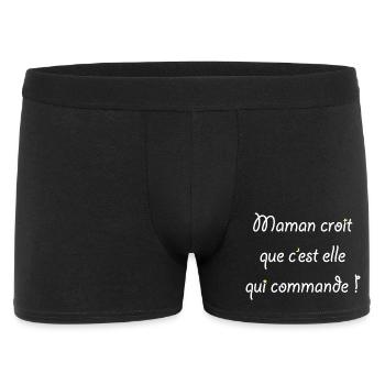 Maman croit que c'est elle qui commande ! - Boxer Homme - noir - Devant