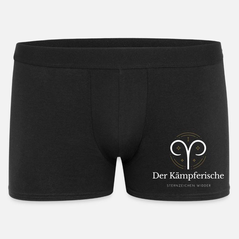 Der Kämpferische - Sternzeichen Widder - Männer Boxer Shorts - Schwarz