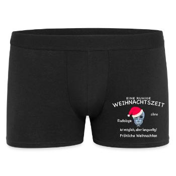 Radiologie, Röntgenbild Schädel lustig Weihnachten - Männer Boxer Shorts - Schwarz - Vorne