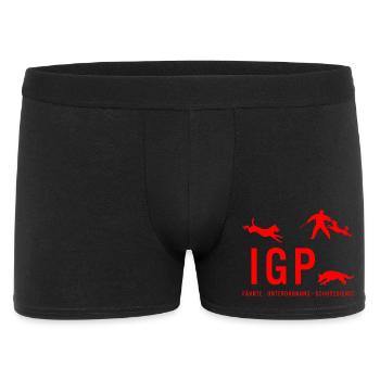 IGP Hundesport - Rot - Männer Boxer Shorts - Schwarz - Vorne