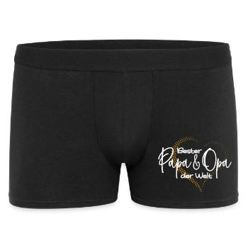 Bester Papa und Opa Geburtstagsgeschenk Vatertag - Männer Boxer Shorts - Schwarz - Vorne