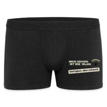 Mein Gehirn ist wie WLAN - verfügbar, aber schwach - Männer Boxer Shorts - Schwarz - Vorne