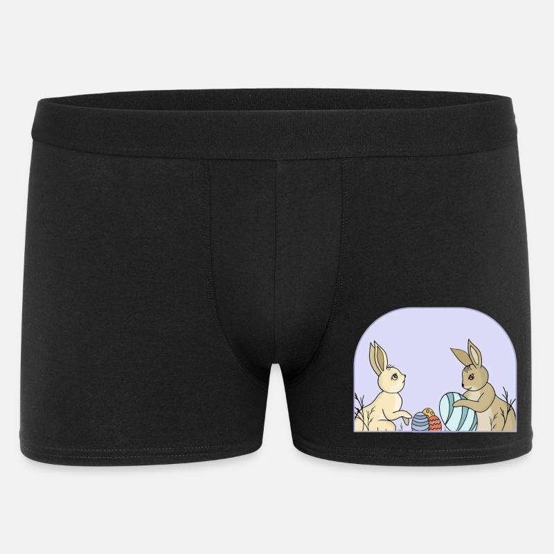 Süße Hasen mit Eiern - Männer Boxer Shorts - Schwarz