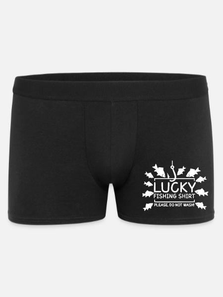 Lucky Fishin Shirt with Fish Motif - Men's Boxer Shorts - black