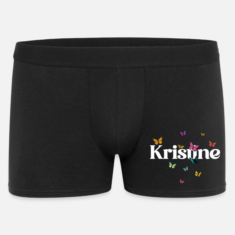 Smukt pigenavn med sommerfugle KRISTINE - Boxer Shorts til mænd - sort