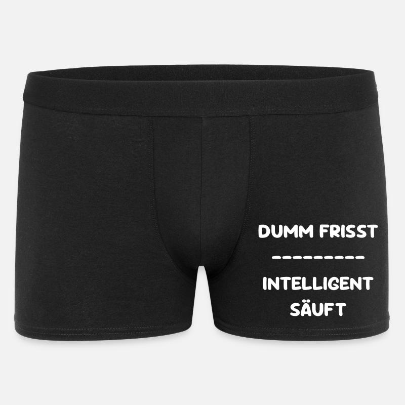 Dumm Frisst - Intelligent Säuft - Männer Boxer Shorts - Schwarz