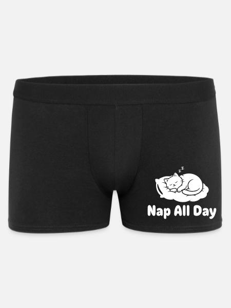 Katzenschlaf Nap All Day - Männer Boxer Shorts - Schwarz