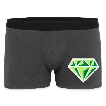 Diamant (Edelstein Brillant Symbol / NEG Gre 3C) - Männer Boxer Shorts - Anthrazit - Vorne
