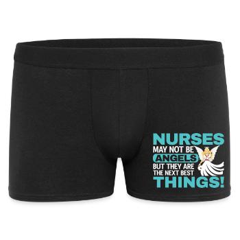 Krankenschwester - Männer Boxer Shorts - Schwarz - Vorne
