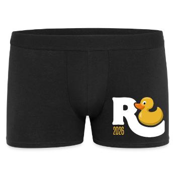 Gummiente Rente 2026 - Ruhestand - Pension - Männer Boxer Shorts - Schwarz - Vorne