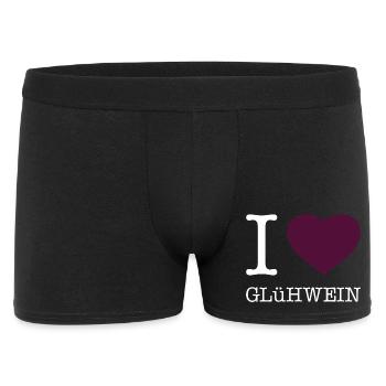 I love Glühwein - Männer Boxer Shorts - Schwarz - Vorne