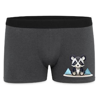 Low-Poly Panda am Eisgebirge - Männer Boxer Shorts - Anthrazit - Vorne