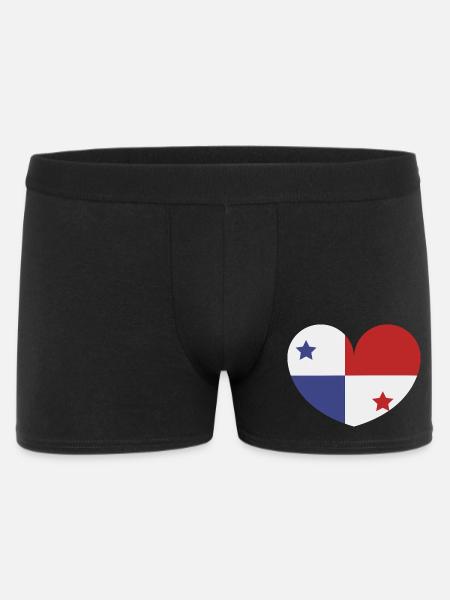 Panama-Herzflagge - Männer Boxer Shorts - Schwarz