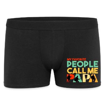 Meine Lieblingsleute nennen mich Papa Akustikgitarre - Männer Boxer Shorts - Schwarz - Vorne