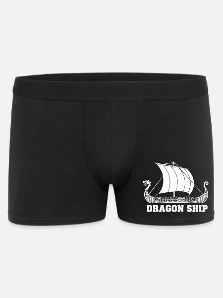 Drakkar-Drachen-Schiff Wikinger-Norse-Schiff - Männer Boxer Shorts - Schwarz