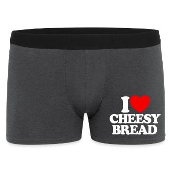 J’adore le pain au fromage. Mon plat préféré : le pain au fromage. - Boxer Homme - charbon - Devant
