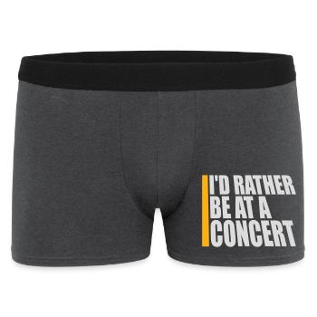 I'd Rather Be At A Concert Lustig Musik Konzert - Men's Boxer Shorts - charcoal grey - Front