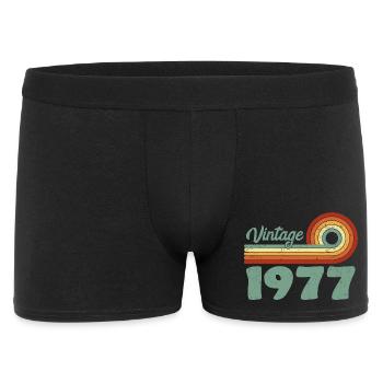 Vintage 1977 Retro Mountain Birthday 1977 - Men's Boxer Shorts - black - Front