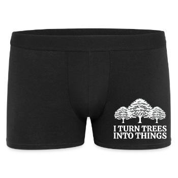I Turn Trees Into Things Carpenter Humor carpenter - Boxer Homme - noir - Devant