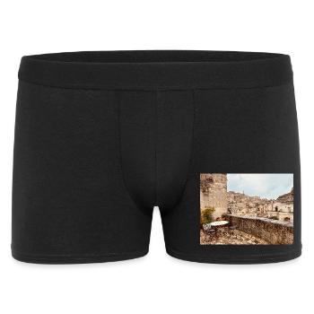 Terrasse dans un village de pierre - Boxer Homme - noir - Devant