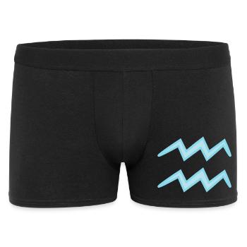 Wassermann Tierkreiszeichen Pastellblau - Männer Boxer Shorts - Schwarz - Vorne