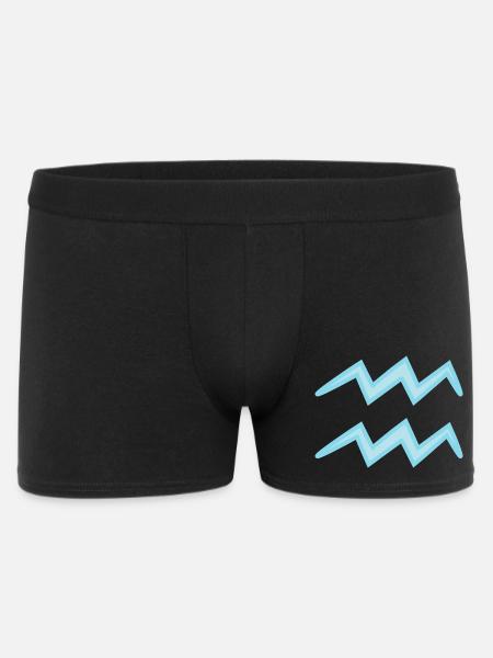 Aquarius Zodiac Sign Symbol Pastel Blue - Men's Boxer Shorts - black