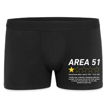 Area 51 Review One Star Alien Design - Männer Boxer Shorts - Schwarz - Vorne