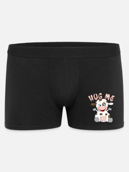 Hug me Kuh - Männer Boxer Shorts - Schwarz