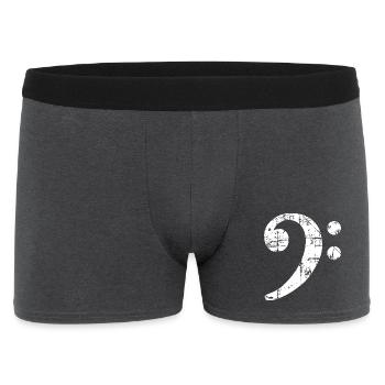 Bass Clef Symbol Vintage Music Design (White) - Men's Boxer Shorts - charcoal grey - Front