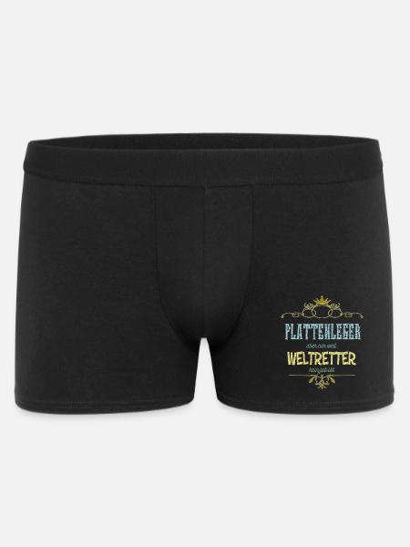Plattenleger Weltretter - Männer Boxer Shorts - Schwarz