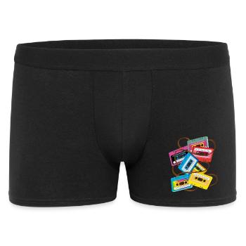 colorful 80s music cassettes with band salad - Men's Boxer Shorts - black - Front