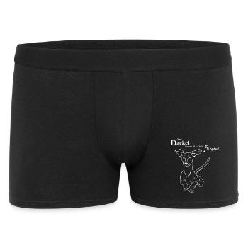 Fliegender Dackel - Männer Boxer Shorts - Schwarz - Vorne