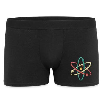Cool atom in vintage style for nerds & students - Men's Boxer Shorts - black - Front