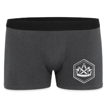 Zimmermann Zunftwappen Emblem Relief Steinoptik - Männer Boxer Shorts - Anthrazit - Vorne