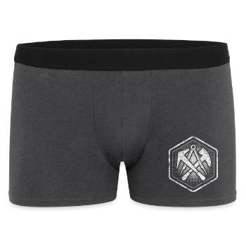 Guild sign roofer Hexagon in used look - Men's Boxer Shorts - charcoal grey - Front
