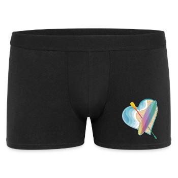 Stand up paddle avec beaucoup de cœur sur la plage - Boxer Homme - noir - Devant