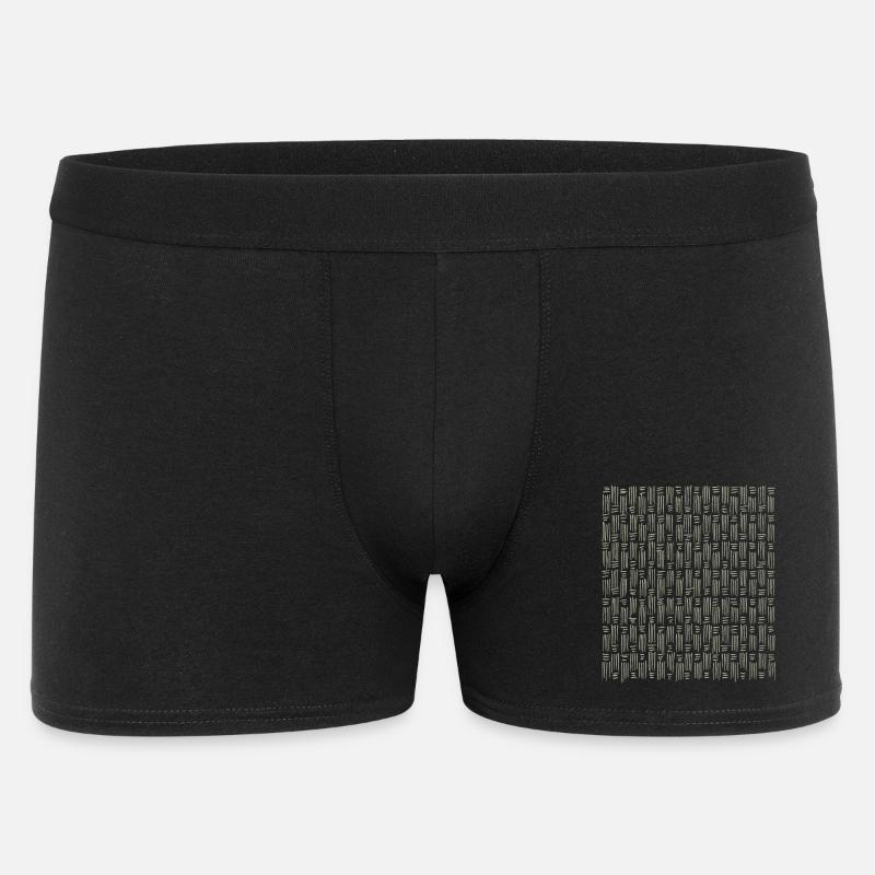 Muster - Khaki - Männer Boxer Shorts - Schwarz