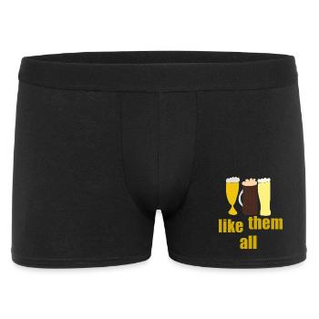 biersorten like them all - Männer Boxer Shorts - Schwarz - Vorne