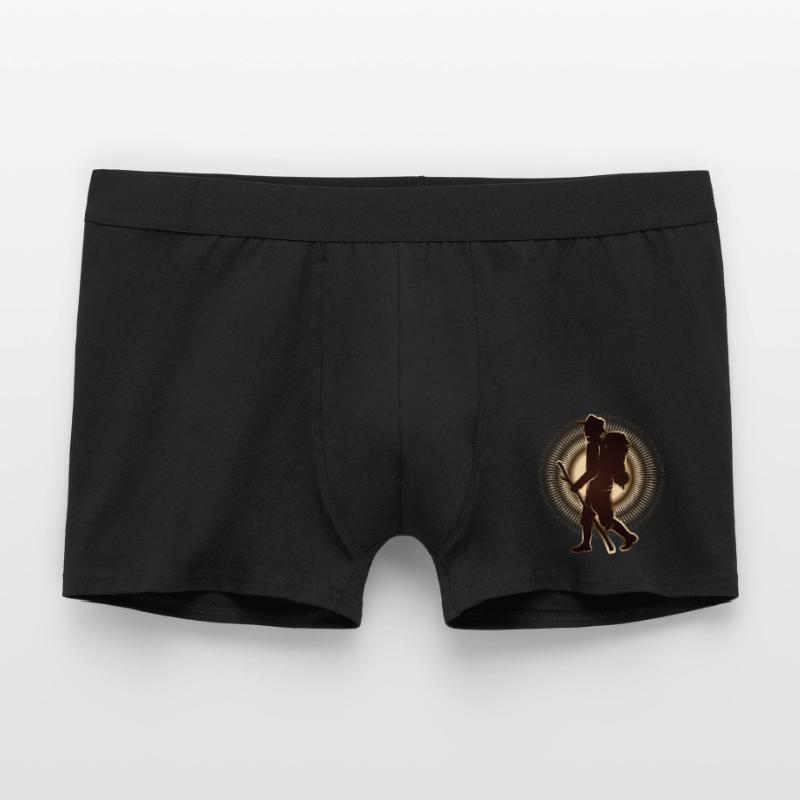 Pilger oder Wanderer mit Wanderstab & Rucksack Männer Boxer Shorts