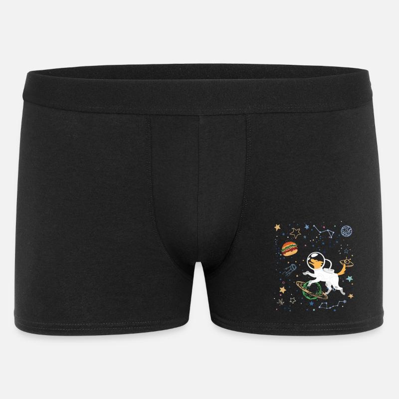 Space Explorer mit Astronaut Fox - Männer Boxer Shorts - Schwarz