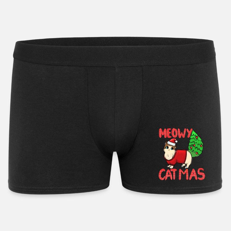 Pull de Noël Catmas Cat Meowy - Boxer Homme - noir