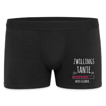 Tante Zwillinge Ankündigung Schwangerschaft Baby - Männer Boxer Shorts - Schwarz - Vorne