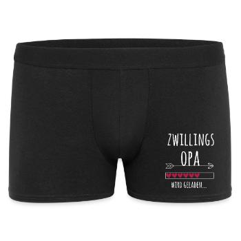 werdender Opa Zwillinge Schwangerschaft Geschenk - Männer Boxer Shorts - Schwarz - Vorne