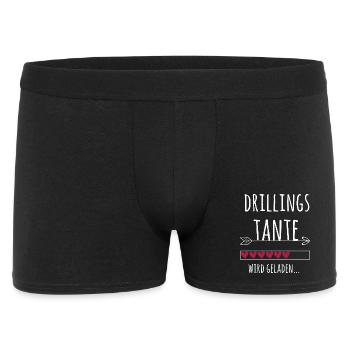 Tante Drillinge Ankündigung Schwangerschaft Baby - Männer Boxer Shorts - Schwarz - Vorne