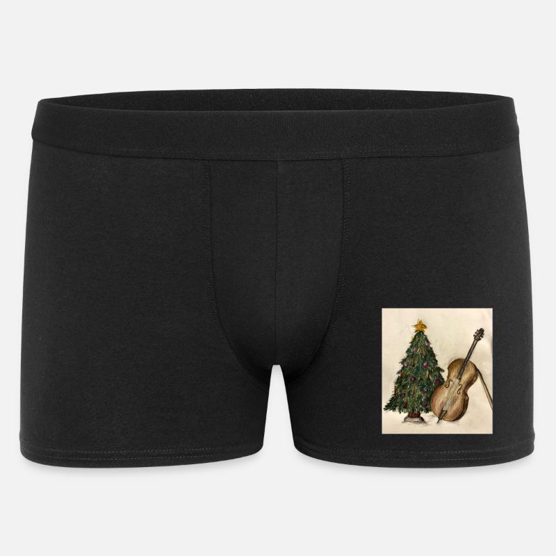 Weihnachtsmusik am Baum - Männer Boxer Shorts - Schwarz