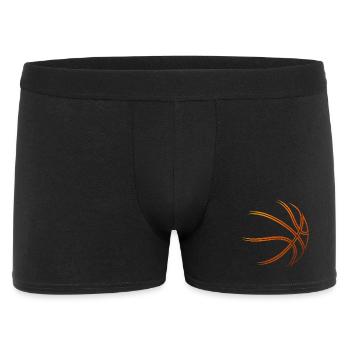 Feuerorange Basketballlinien - Männer Boxer Shorts - Schwarz - Vorne